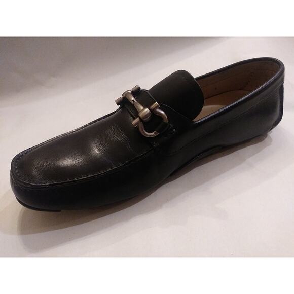 Salvatore Ferragamo Parigi Horse beat Driving Moccasin Shoe, black , Size 9m main image 10
